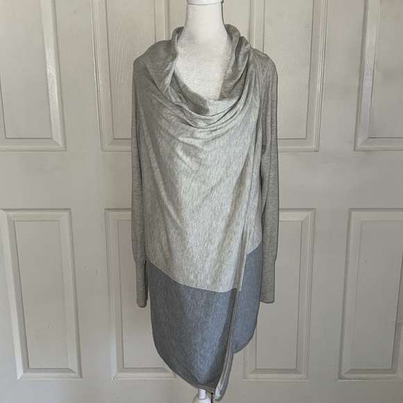 Smartwool Edgewood Light Gray Colorblock Wrap Cardigan Sweater - Picture 1 of 6